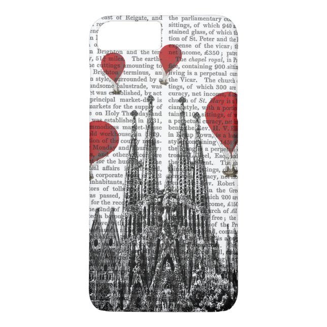 Sagrada Familia och Röda Luftballonger Case-Mate iPhone Skal (Baksida)