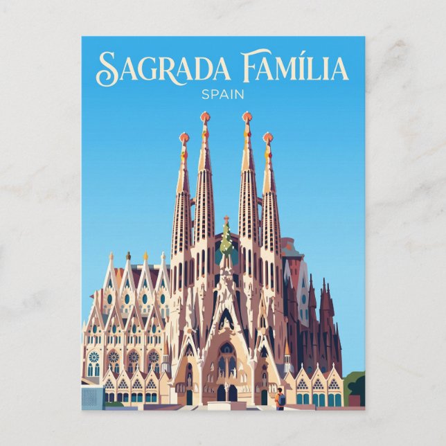 Sagrada Família Spanien Vykort (Framsida)
