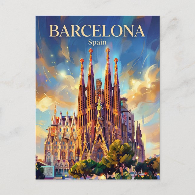 Sagrada Família Spanien Vykort (Framsida)