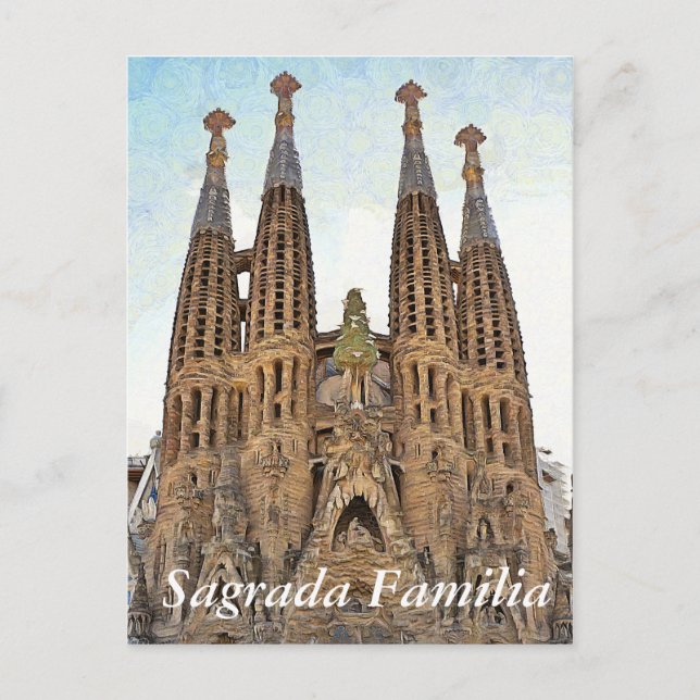 Sagrada Familia. Vy 3. Vykort (Framsida)