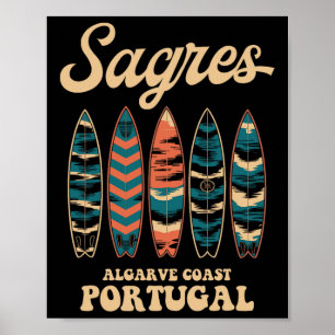 Sagres Algarve kust Portugal Surfbräda Surfing Så Poster