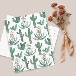 Saguaro Cactus Aloe Watercolor Mönster Simple Chic Vykort<br><div class="desc">Kolla in den här färglösa kaktusen mönster. Besök min butik för mer!</div>