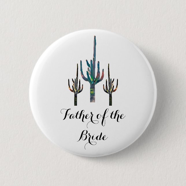 Saguaro Cactus Far i Bride Button Knapp (Framsida)