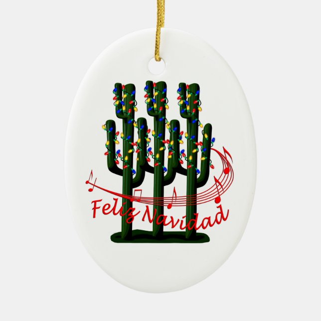 Saguaro Cactus Feliz Navidad jul Ornament (Framsidan)
