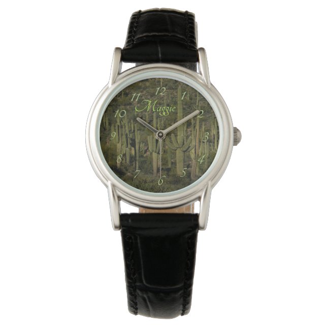 Saguaro Cactus Forest Sonoran Desert Arizona Armbandsur (Framsida)