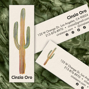 Saguaro Cactus minimalist Unique Nature Desert Mini Visitkort
