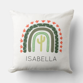 Saguaro Cactus NAMN Orange Grönt Modern Desert Art Kudde