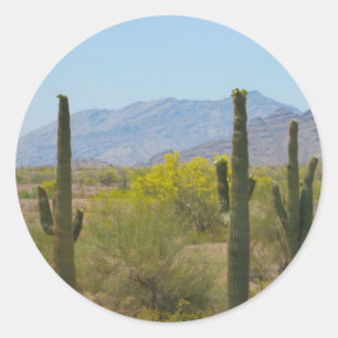 Saguaro Cactus Runt Klistermärke
