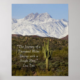 Saguaro Cactus Snö-bergen Arizona USA Poster