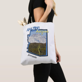 Saguaro Cactus Snowy Mountains Arizona Karta Outli Tygkasse