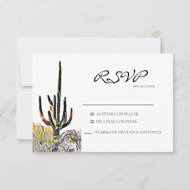 Saguaro Cactus Spanska svarskort OSA Kort (Framsida)