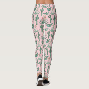 Saguaro Cactus Succuls Desert Watercolor Leggings