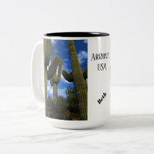 Saguaro Cactus Trio / Blå himmel & Clouds / Arizon