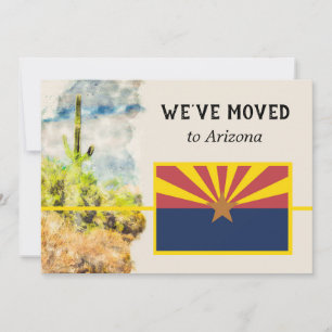 Saguaro Cactus Watercolor Arizona Flagga Flytta Meddelande