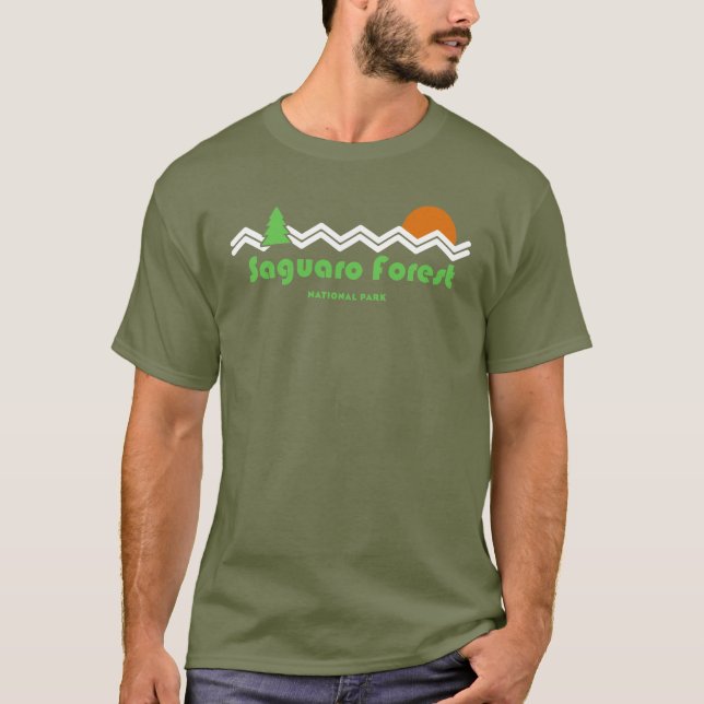 Saguaro Forest National Park Retro T Shirt (Framsida)