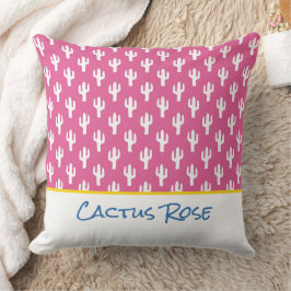 Saguaro Kactus Mönster Modern Öken NAMN Rosa Kudde