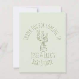 Saguaro Kaktus Handritad Grön Bebis Shower     OSA Kort