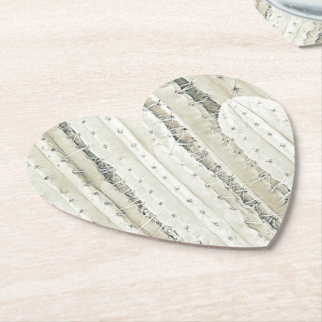 Saguaro Kaktus Neutrala Färger Prickig Cool Underlägg Papper (Vinklad)