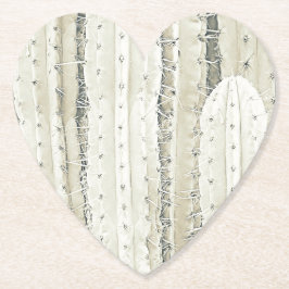 Saguaro Kaktus Neutrala Färger Prickig Cool Underlägg Papper