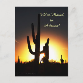 Saguaro med solstjärna, nytt adressmeddelande meddelande vykort