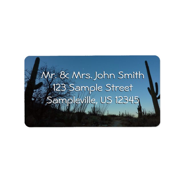 Saguaro Morgon i Saguaro nationalpark Adressetikett (Framsidan)