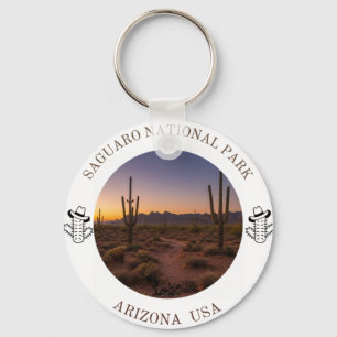 Saguaro National Park Arizona Öken Solnedgång Cirk Nyckelring