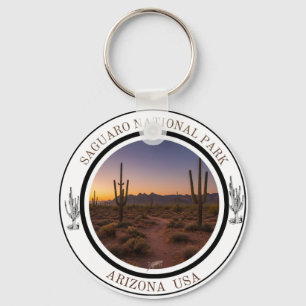 Saguaro National Park Arizona Öken Solnedgång Nyckelring
