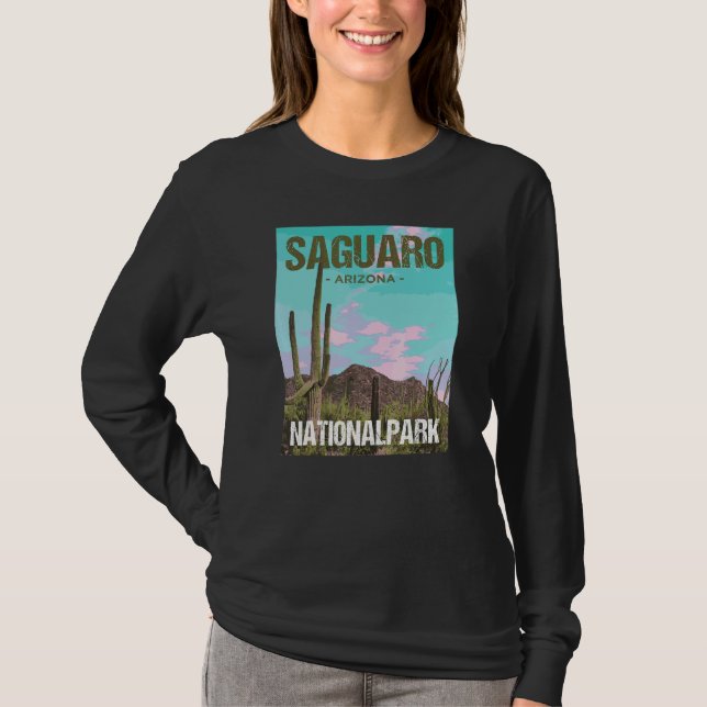 Saguaro National Park Arizona Poster Design T Shirt (Framsida)