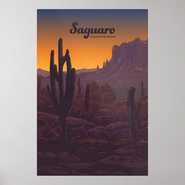 Saguaro National Park Reseskylt Poster (Framsidan)