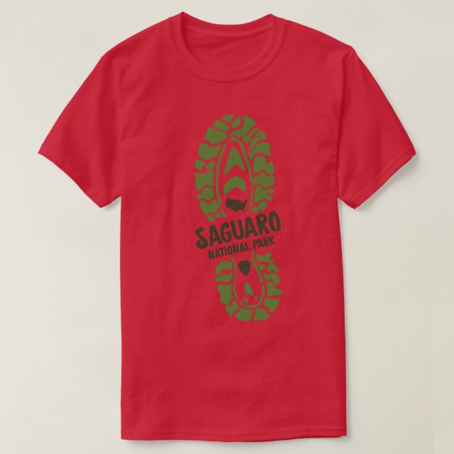 Saguaro nationalpark Arizona AZ Hiking Boot Print T Shirt (Design framsida)