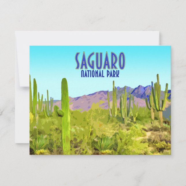 Saguaro nationalpark Arizona Cactus - platta kort (Framsida)