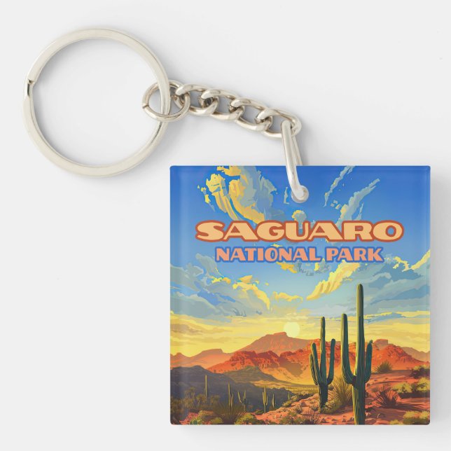 Saguaro nationalpark Arizona Desert Cactus Retro (Framsidan)