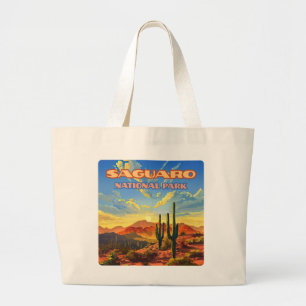 Saguaro nationalpark Arizona Desert Cactus Retro Jumbo Tygkasse