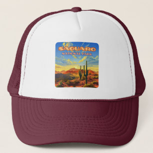 Saguaro nationalpark Arizona Desert Cactus Retro Keps
