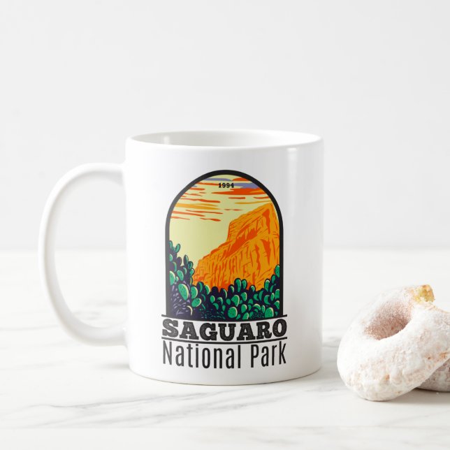Saguaro nationalpark Arizona Prickly Pear Cactus Kaffemugg (Med munk)