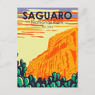 Saguaro nationalpark Arizona Prickly Pear Cactus Vykort