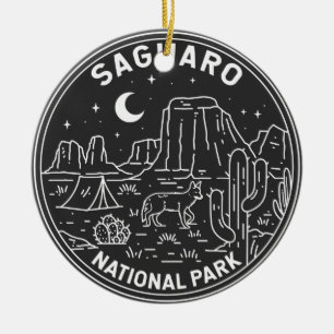 Saguaro nationalpark Arizona Vintage Monoline Julgransprydnad Keramik