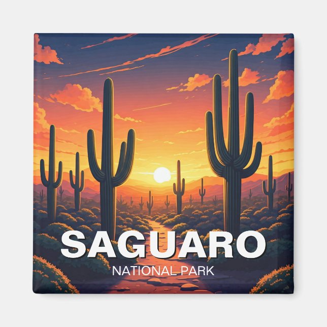 Saguaro nationalpark Cacti Cactus Magnet (Framsidan)