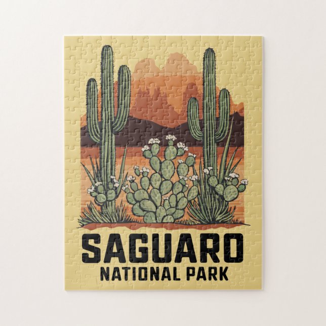 Saguaro nationalpark Cactus Pussel (Vertikal)
