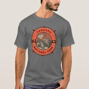 Saguaro nationalpark Coyote Retro Compass Emblem T Shirt