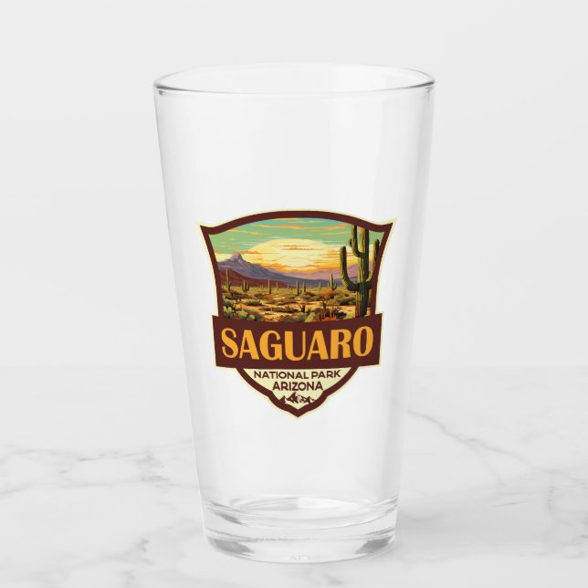 Saguaro nationalpark Illustration Retro Glaskopp (Framsida)