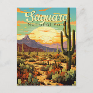 Saguaro nationalpark Illustration Retro Vykort
