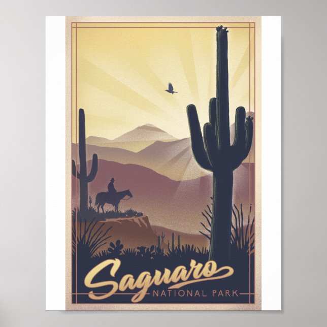 Saguaro nationalpark Litho Artwork Poster (Framsidan)