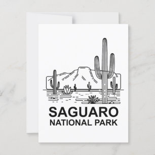Saguaro nationalpark Minimal Line Art Vykort