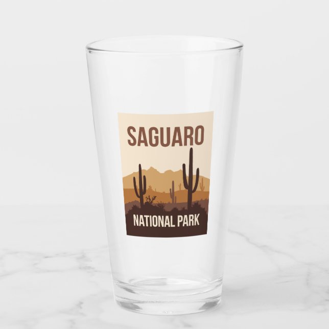 Saguaro nationalpark Minimal Travel Art Glaskopp (Framsida)