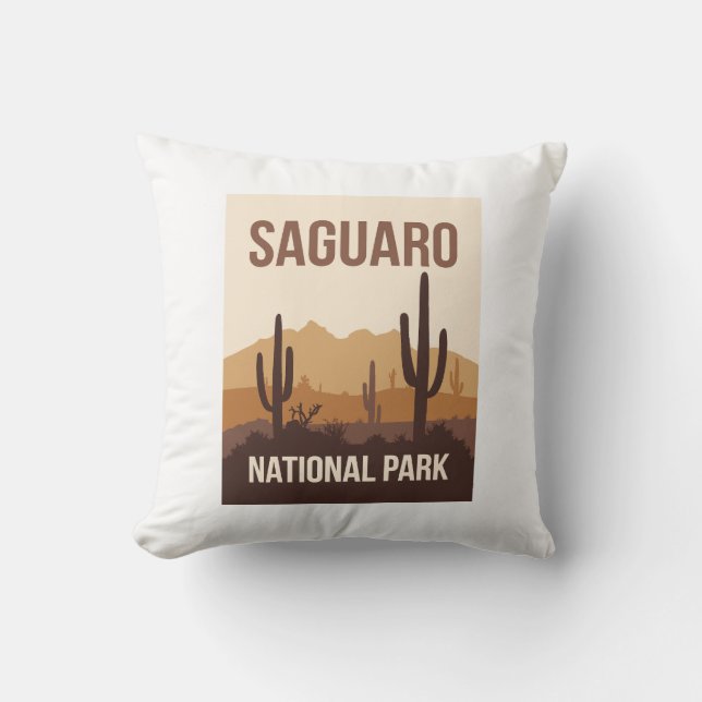Saguaro nationalpark Minimal Travel Art Kudde (Framsida)