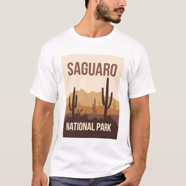 Saguaro nationalpark Minimal Travel Art T Shirt (Framsida)