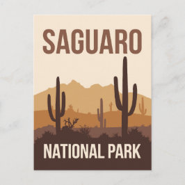 Saguaro nationalpark Minimal Travel Art Vykort