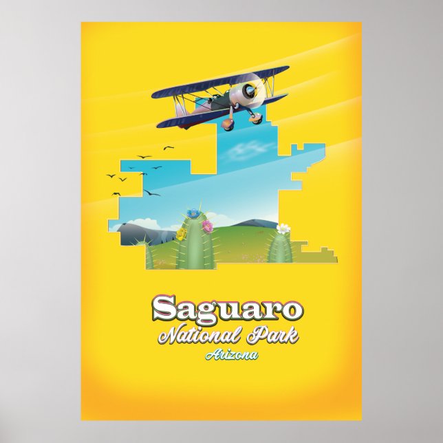 saguaro nationalpark turistkarta poster (Framsidan)