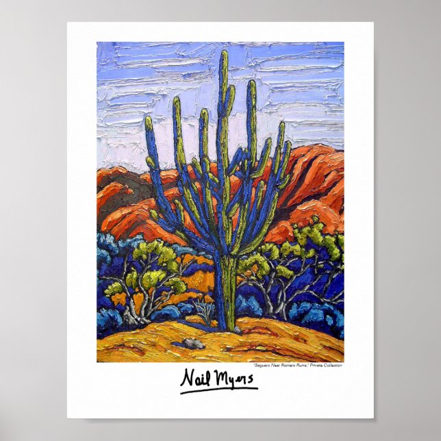 "Saguaro Near Romero Ruins" Poster (Framsidan)